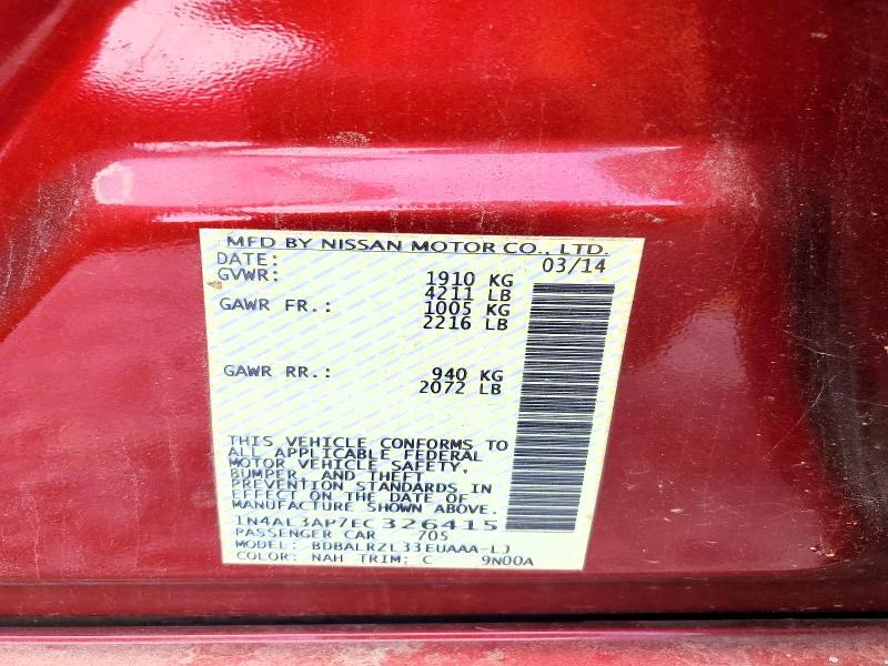 2014 NISSAN ALTIMA 2.5 S — Фото 12 из 12