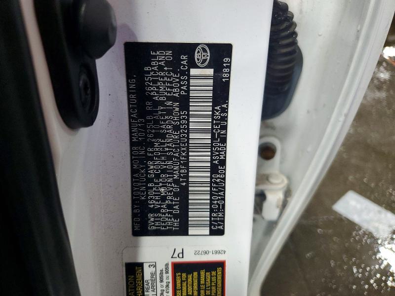 2014 TOYOTA CAMRY SE — Фото 12 из 12
