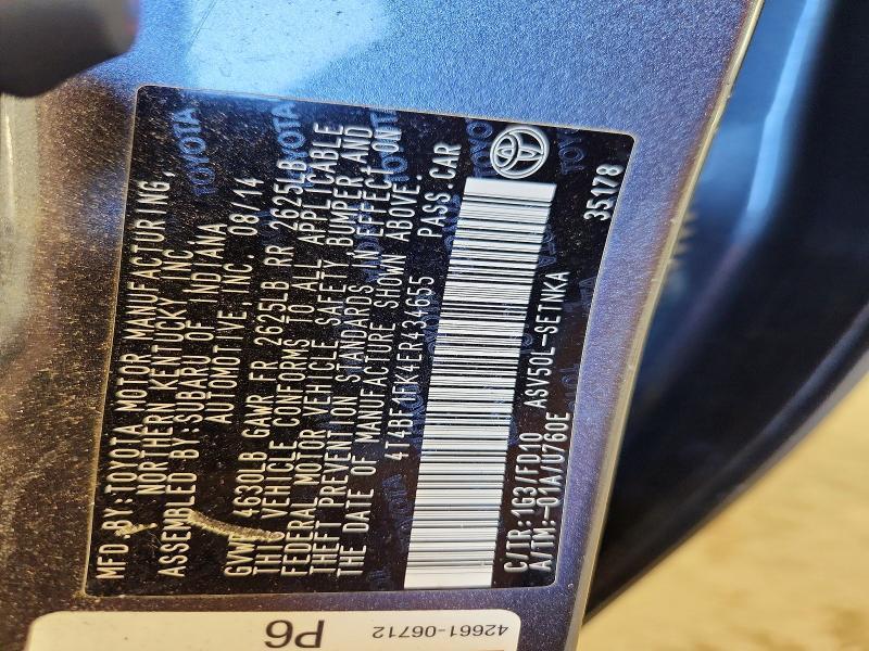 2014 TOYOTA CAMRY LE — Фото 12 из 12