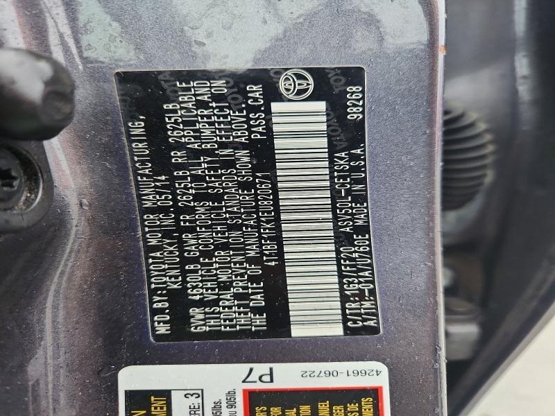 2014 TOYOTA CAMRY SE — Фото 12 из 12