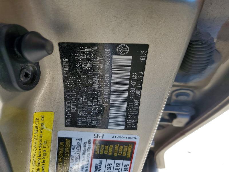 2014 TOYOTA CAMRY LE — Фото 13 из 13