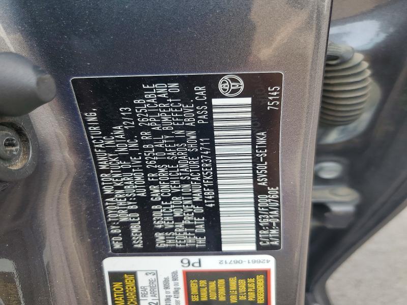 2014 TOYOTA CAMRY LE — Фото 12 из 12