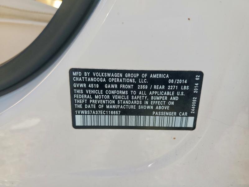 2014 VOLKSWAGEN PASSAT SE — Фото 12 из 12