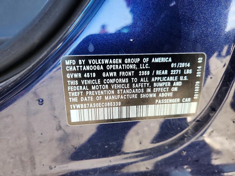 2014 VOLKSWAGEN PASSAT SE — Фото 12 из 12