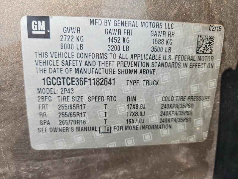 1GCGTCE36F1182641 2015 CHEVROLET COLORADO photo no. 12