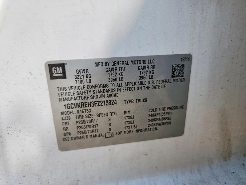 1GCVKREH3FZ213824 2015 CHEVROLET SILVERADO photo no. 12