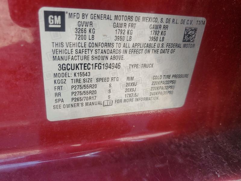 2015 CHEVROLET SILVERADO K1500 HIGH COUNTRY — Фото 12 из 12