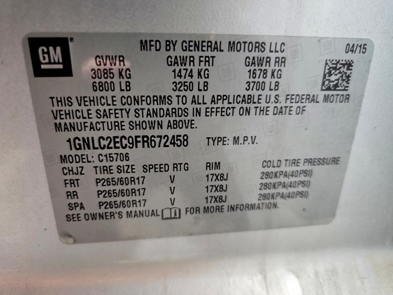 1GNLC2EC9FR672458 2015 CHEVROLET TAHOE photo no. 12