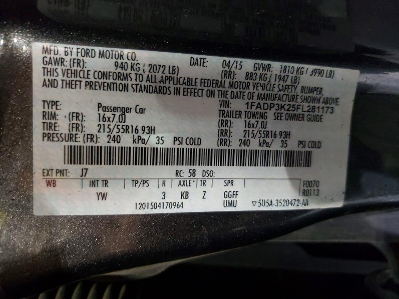 2015 FORD FOCUS SE — Фото 13 из 13