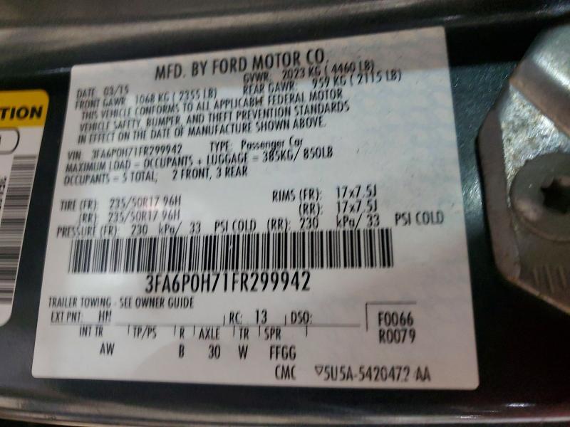 3FA6P0H71FR299942 2015 FORD FUSION photo no. 12