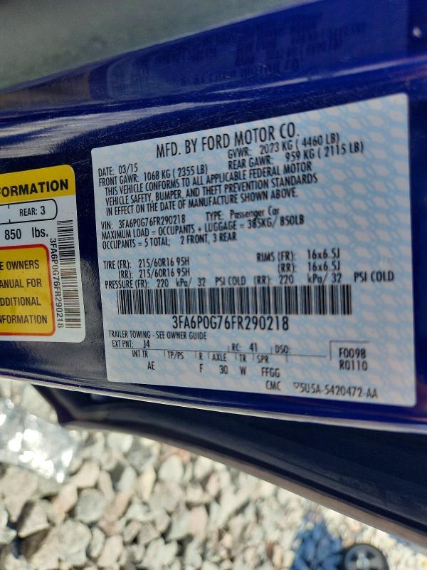 2015 FORD FUSION S — Фото 12 из 12