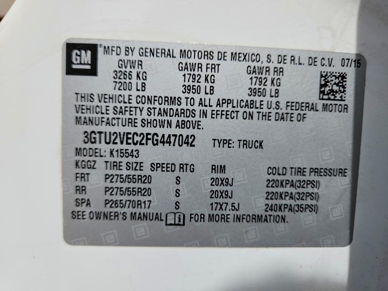 3GTU2VEC2FG447042 2015 GMC SIERRA photo no. 12