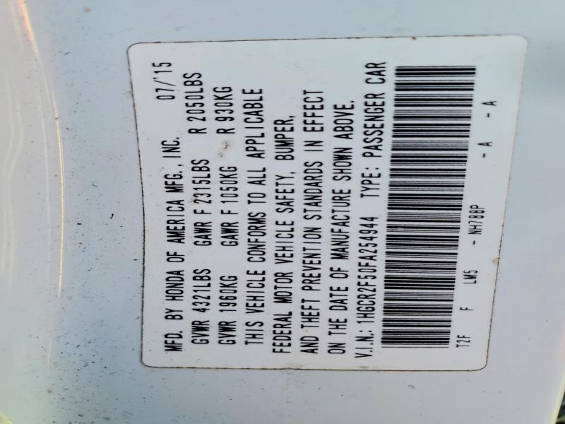 1HGCR2F50FA254944 2015 HONDA ACCORD photo no. 12