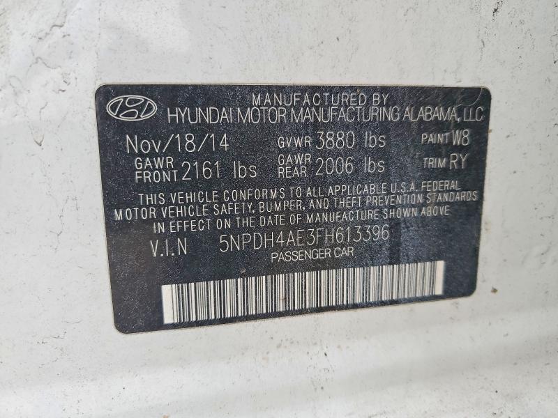 5NPDH4AE3FH613396 2015 HYUNDAI ELANTRA photo no. 12