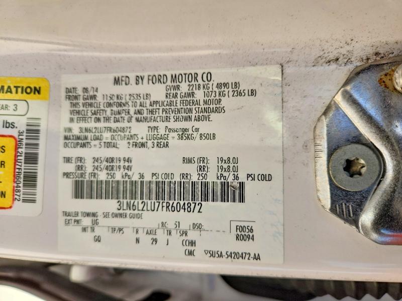 3LN6L2LU7FR604872 2015 LINCOLN MKZ photo no. 12