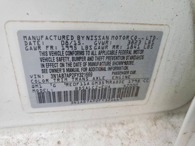 3N1AB7AP2FY321669 2015 NISSAN SENTRA photo no. 12