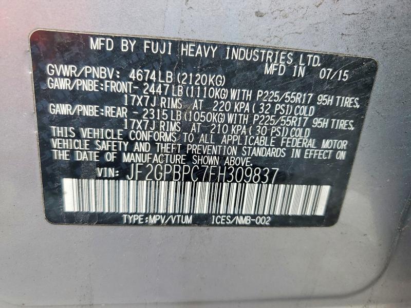 2015 SUBARU XV CROSSTREK 2.0I HYBRID TOURING — Фото 13 из 13