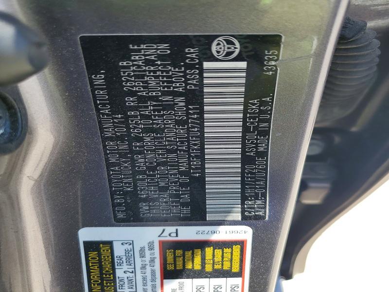 2015 TOYOTA CAMRY SE — Фото 13 из 13