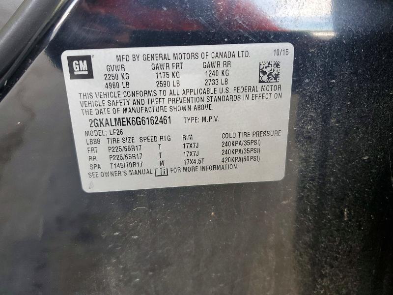 2GKALMEK6G6162461 2016 GMC TERRAIN photo no. 12