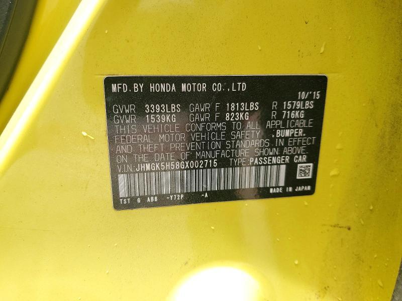 2016 HONDA FIT LX — Фото 12 из 12