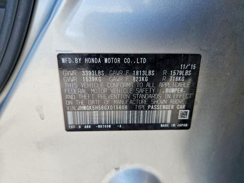 2016 HONDA FIT LX — Фото 12 из 12