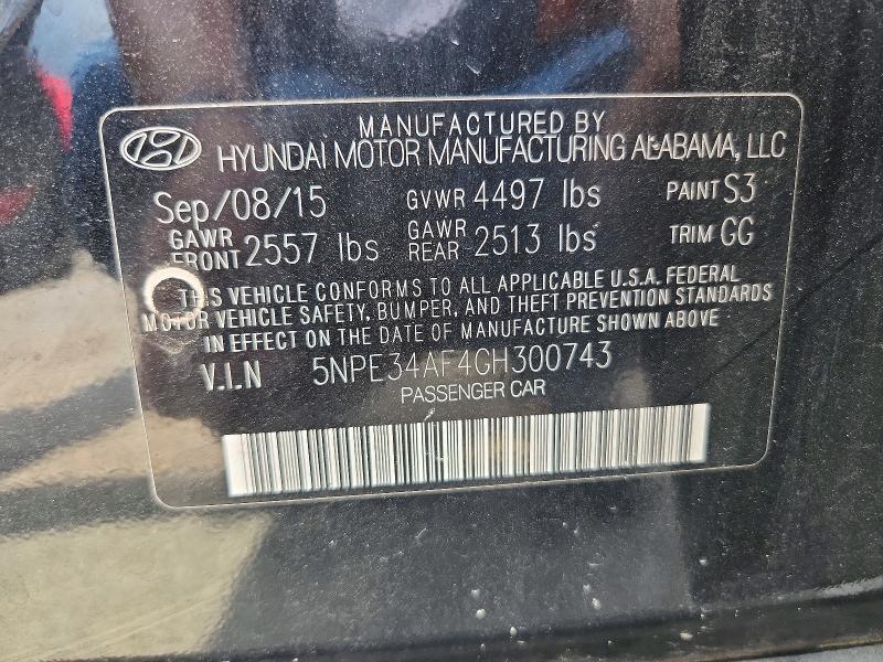 2016 HYUNDAI SONATA LIMITED — Фото 12 из 12