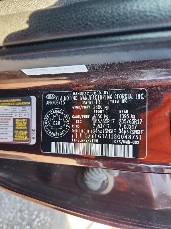 2016 KIA SORENTO LX — Фото 13 из 13
