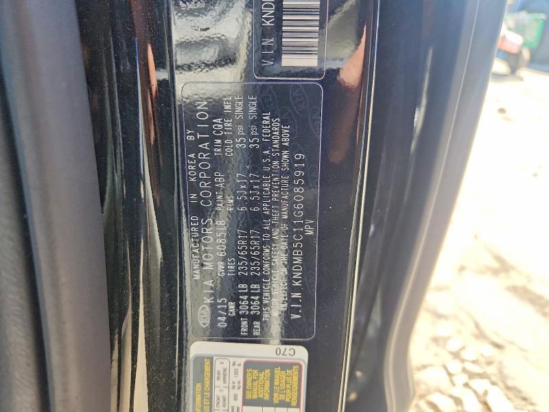 KNDMB5C11G6085919 2016 KIA SEDONA photo no. 12