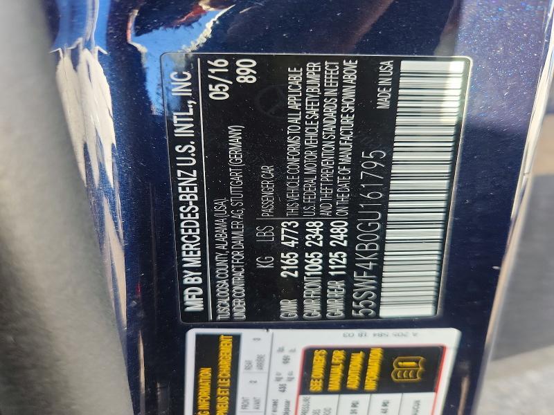 55SWF4KB0GU161795 2016 MERCEDES-BENZ C300 photo no. 12