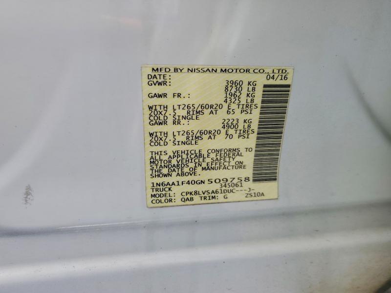 2016 NISSAN TITAN XD SL — Фото 12 из 12