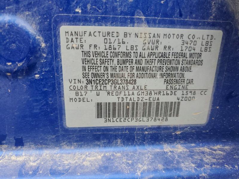 2016 NISSAN VERSA NOTE SV — Фото 13 из 13