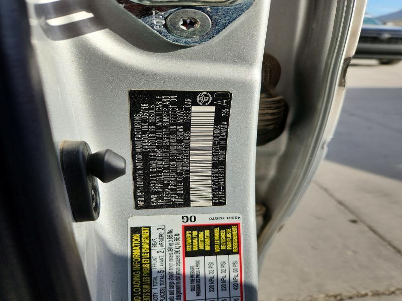 2016 TOYOTA COROLLA LE — Фото 12 из 12
