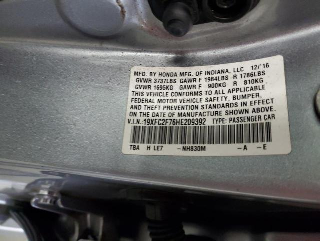 19XFC2F76HE209392 2017 HONDA CIVIC photo no. 12