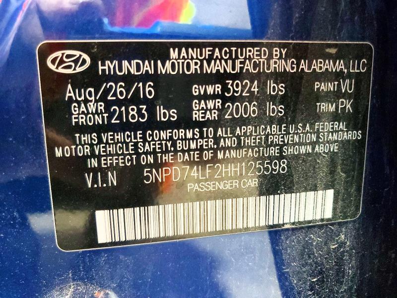2017 HYUNDAI ELANTRA SE — Фото 12 из 12