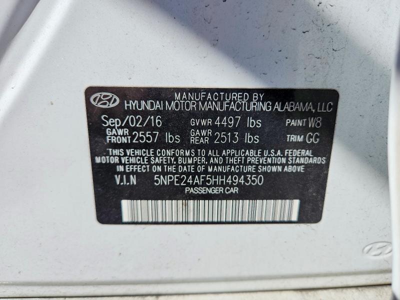 2017 HYUNDAI SONATA BASE — Фото 12 из 12