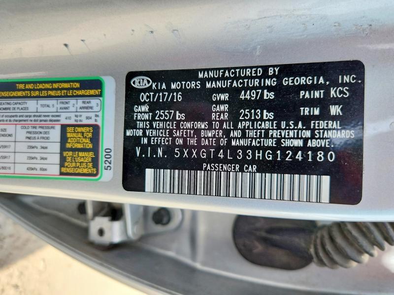 5XXGT4L33HG124180 2017 KIA OPTIMA photo no. 12
