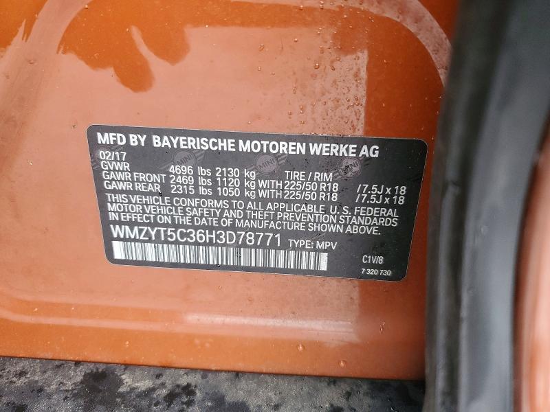 WMZYT5C36H3D78771 2017 MINI COOPER photo no. 12