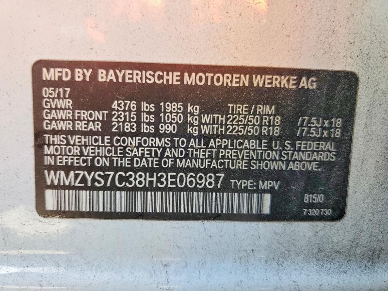 WMZYS7C38H3E06987 2017 MINI COOPER photo no. 12