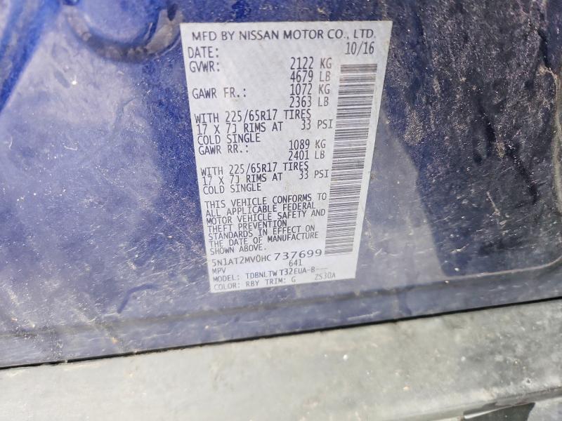 5N1AT2MV0HC737699 2017 NISSAN ROGUE photo no. 12