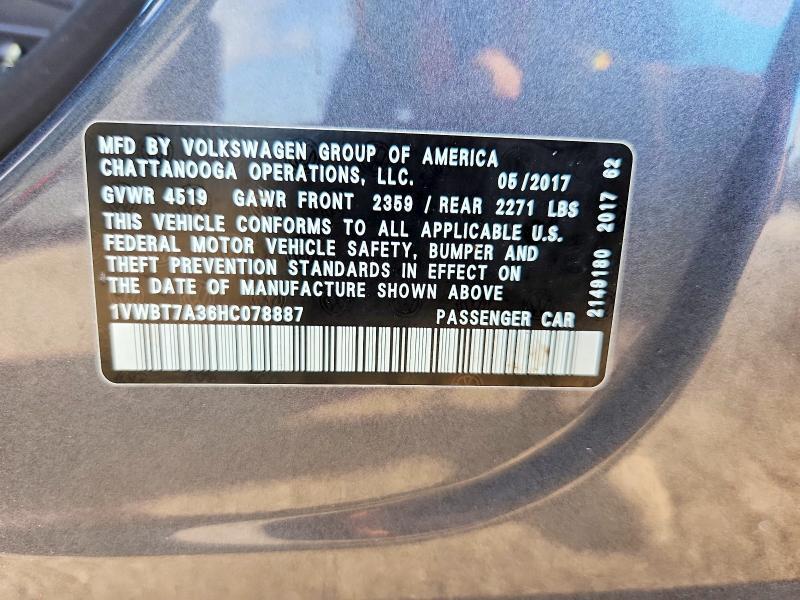 1VWBT7A36HC078887 2017 VOLKSWAGEN PASSAT photo no. 12