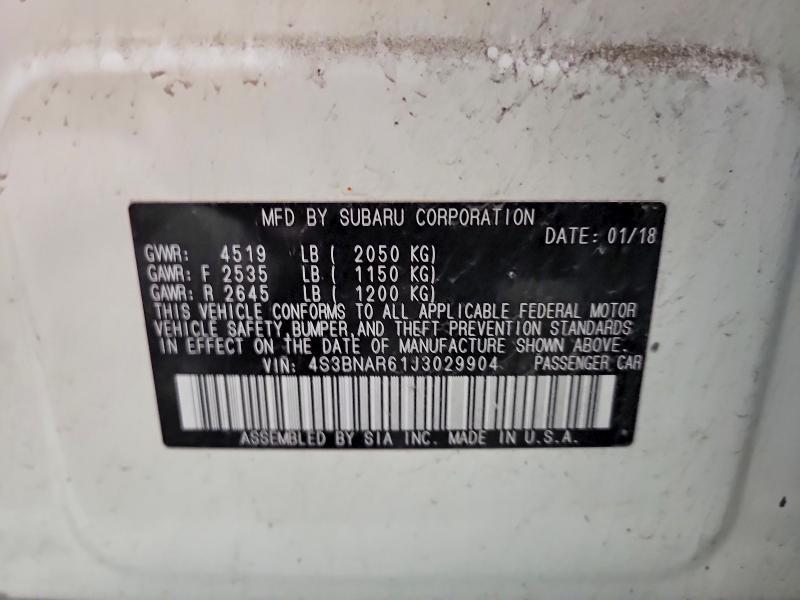 4S3BNAR61J3029904 2018 SUBARU LEGACY photo no. 12