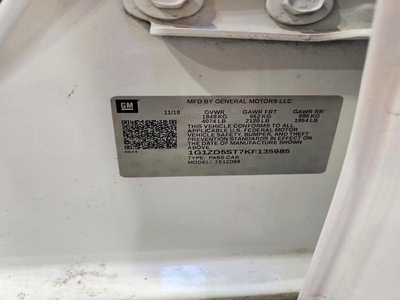 1G1ZD5ST7KF135985 2019 CHEVROLET MALIBU photo no. 12
