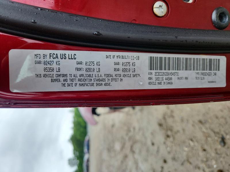 2C3CDZKG5KH549731 2019 DODGE CHALLENGER photo no. 12