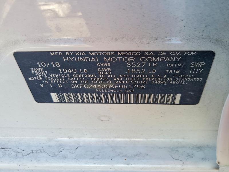 3KPC24A35KE061796 2019 HYUNDAI ACCENT photo no. 12