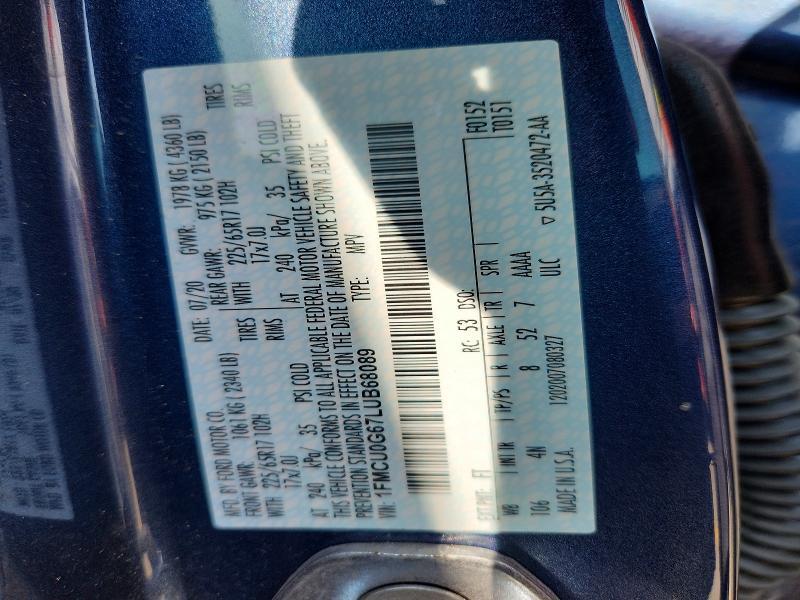 1FMCU0G67LUB68089 2020 FORD ESCAPE photo no. 12