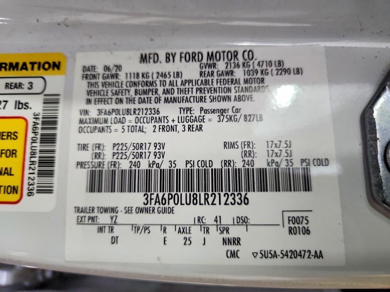 2020 FORD FUSION SE — Фото 12 из 12