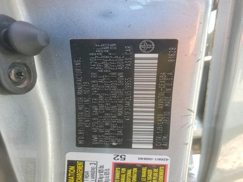 4T1F31AK2LU519955 2020 TOYOTA CAMRY photo no. 12