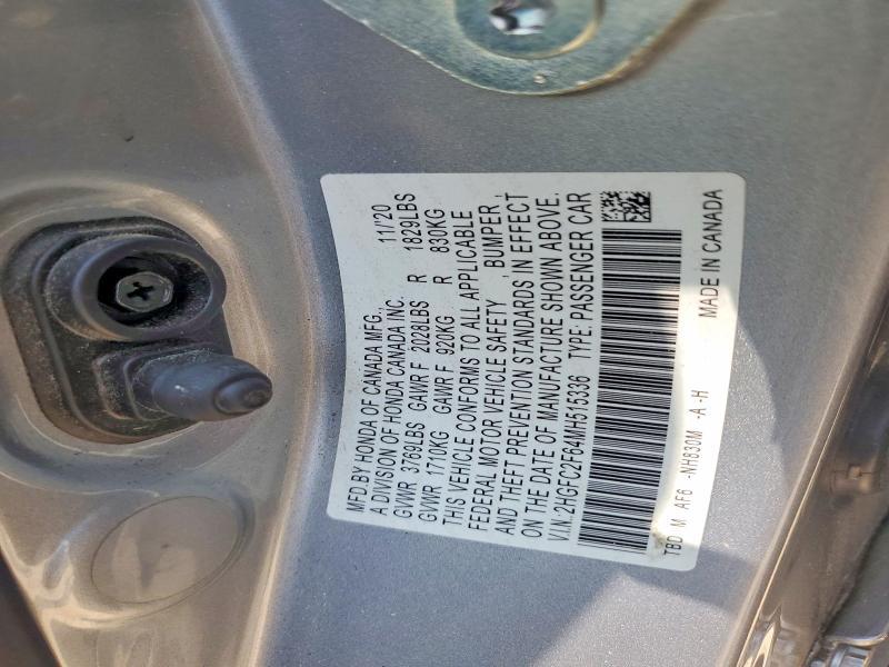 2HGFC2F64MH515336 2021 HONDA CIVIC photo no. 12