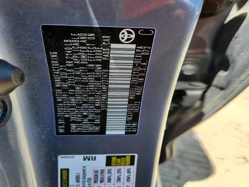 5YFEPMAE4MP227478 2021 TOYOTA COROLLA photo no. 12