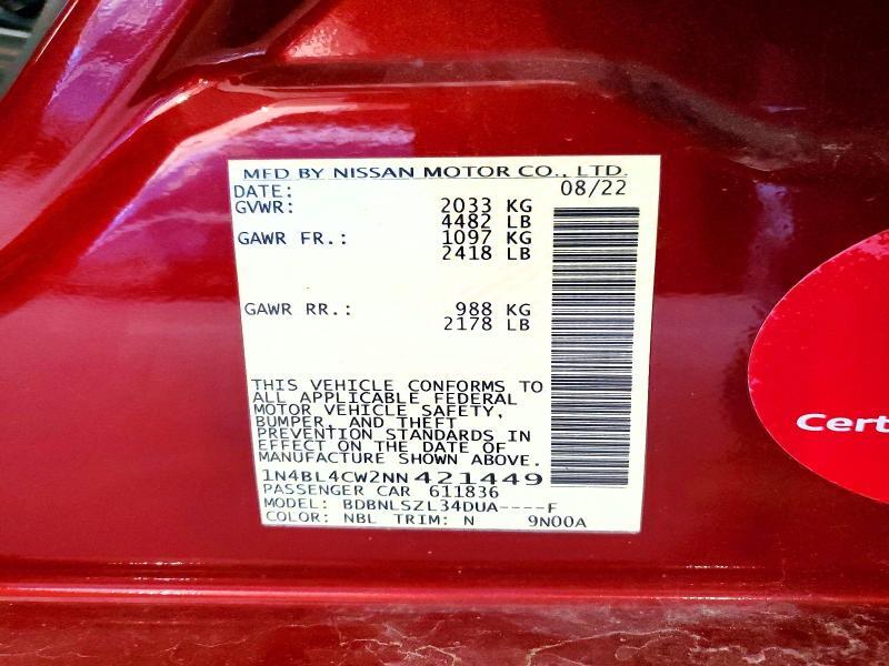 1N4BL4CW2NN421449 2022 NISSAN ALTIMA photo no. 12